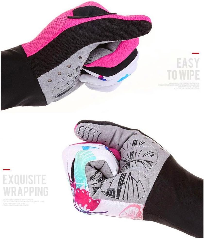 FreeMaster Full Finger Gel Girl's Cycling Gloves Touch Screen Sport Women's Half Fingerless Mountain Road Gloves Bicycle Bike Mittens Pink: Sports & Outdoors