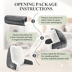 downluxe Sherpa Reading Pillow with Support