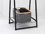 Brabantia 40L Foldable Laundry Basket Pepper Black Water Resistant Bamboo Rim view 7