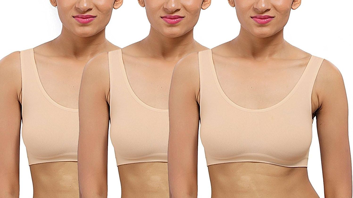 KavJay Women's Spandex & Nylon Non Padded Non-Wired Sports Bra (Pack of 2)