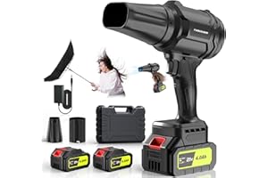 YUQUESEN Powerful 980,000 RPM Cordless Leaf Blower with 2 Batteries & Fast Charger, Lightweight Handheld Blower for Lawn Care, Leaf Cleanup, Patio, Driveway, Dust and Debris Removal