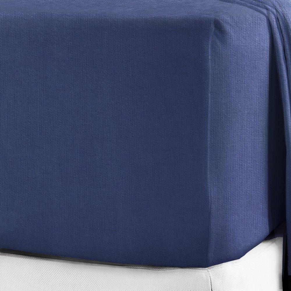 100% Brushed Cotton Soft Flannelette 25CM/10" Fitted Sheets 12 Colours (Super King, Navy) โ image 1