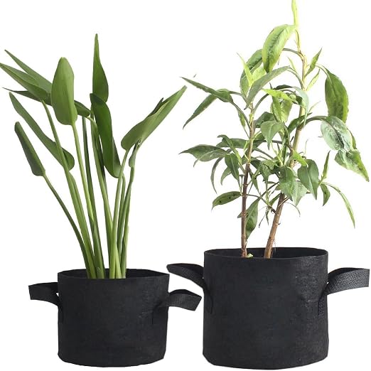 Ndier 5pcs Bolsa de cultivo de plantas - Tiestos de tela con ...