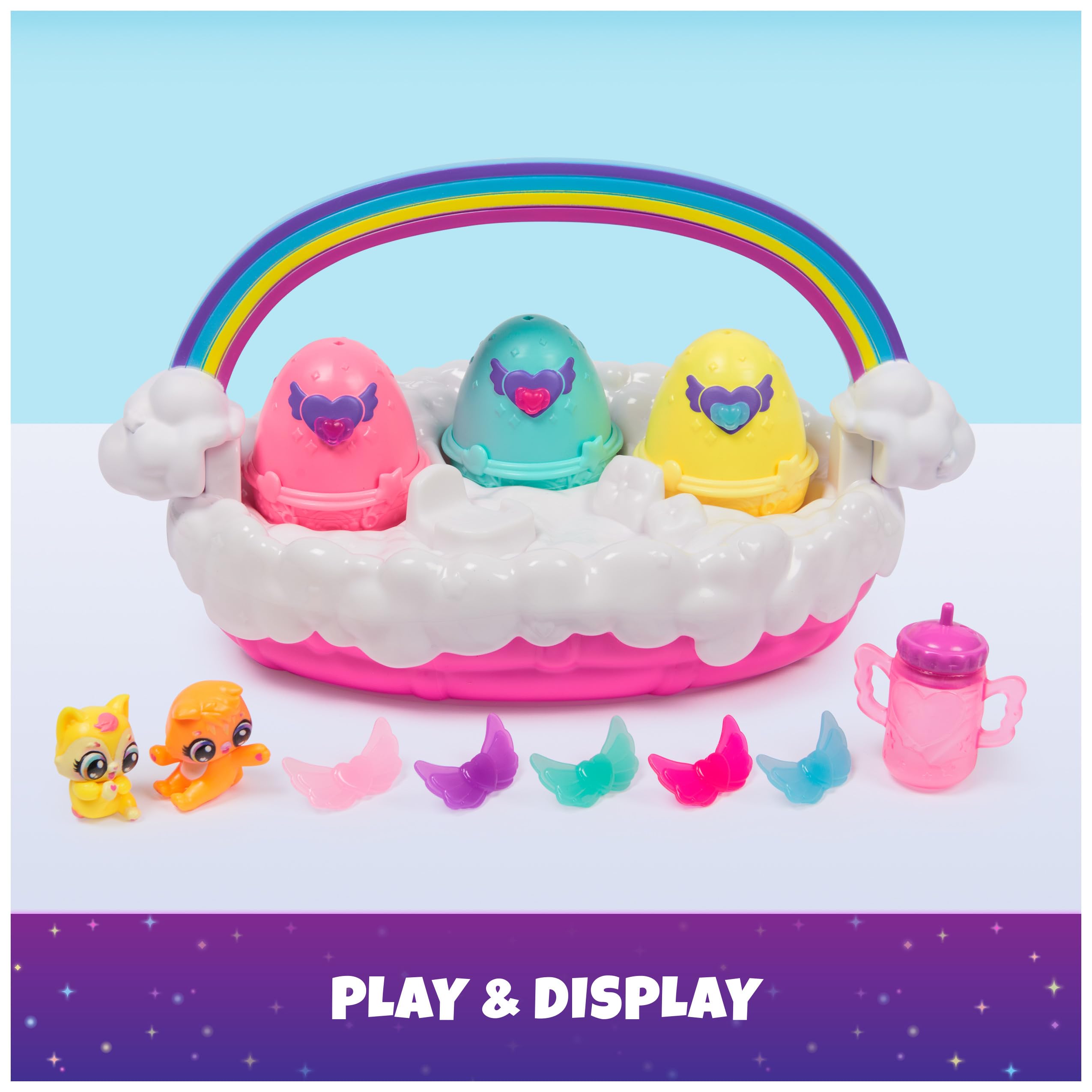 Hatchimals Alive, Neon Rainbow Spring Basket Toy (Styles May Vary), 3 Self-Hatching Easter Eggs, Gifts & Stocking Stuffers for Girls & Boys Ages 3 & up