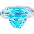 Baby Swimming Ring Floats with Safety Seat Double Airbag Swim Rings for Babies Kids Swimming Float Baby Floats for Pool Swim Training Aid Kids PVC Pool Floats for Toddlers of 6-12 Months
