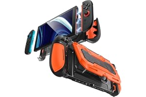 Mumba Dockable for Nintendo Switch 2 Case with Flip Stand, [Titan] Ergonomic Switch 2 Grip Protective Cover Holds 5 Game Card