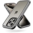 Mobnano Compatible with iPhone 15 Pro Case, with Multicolor Protective Shockproof Bumpers, Crystal Clear Back Not Yellowing Anti-Scratch Hard PC Back & Soft Silicone TPU Frame Cover - Grey/Black