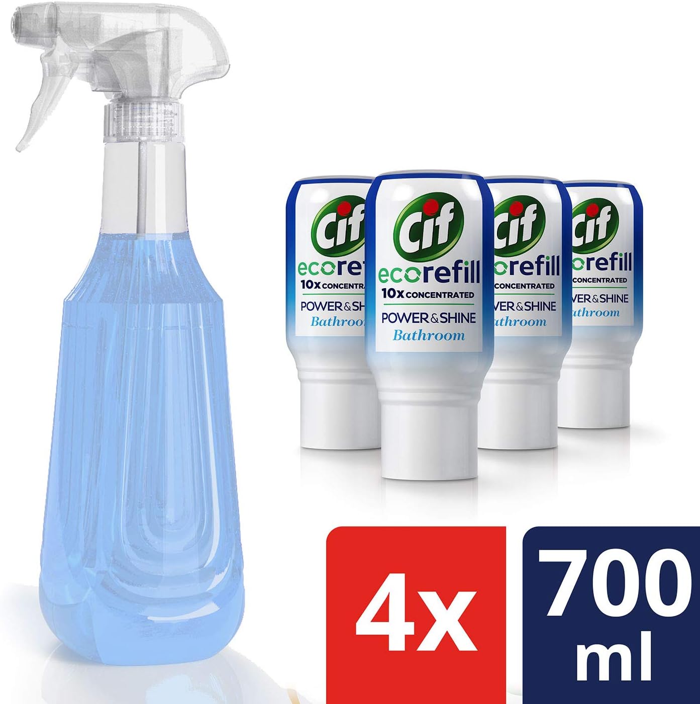 Cif Bathroom Cleaning Bundle (Pack of 4 x Cif Power & Shine Bathroom