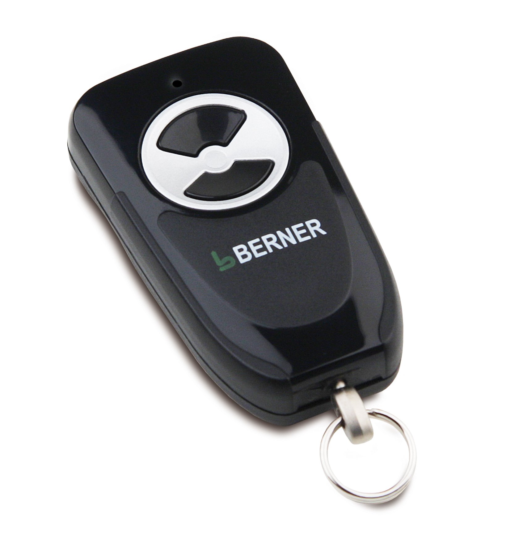 Berner BHS121 Miniature Handheld Transmitter (Frequency 868 MHz, Accessories for Gate Operators, 2 Channels, with Ring Eyelet, with Red LED) 2905030