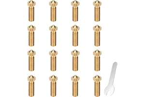 HIKUDIY 16PCS Volcano Hot Ends Brass Nozzles Kit - 8PCS 0.4mm, 2PCS 0.2mm, 0.6mm, 0.8mm, 1.0mm Nozzles Kit 3D Printer Parts for Anycubic Vyper, Kobra Plus, Kobra Max