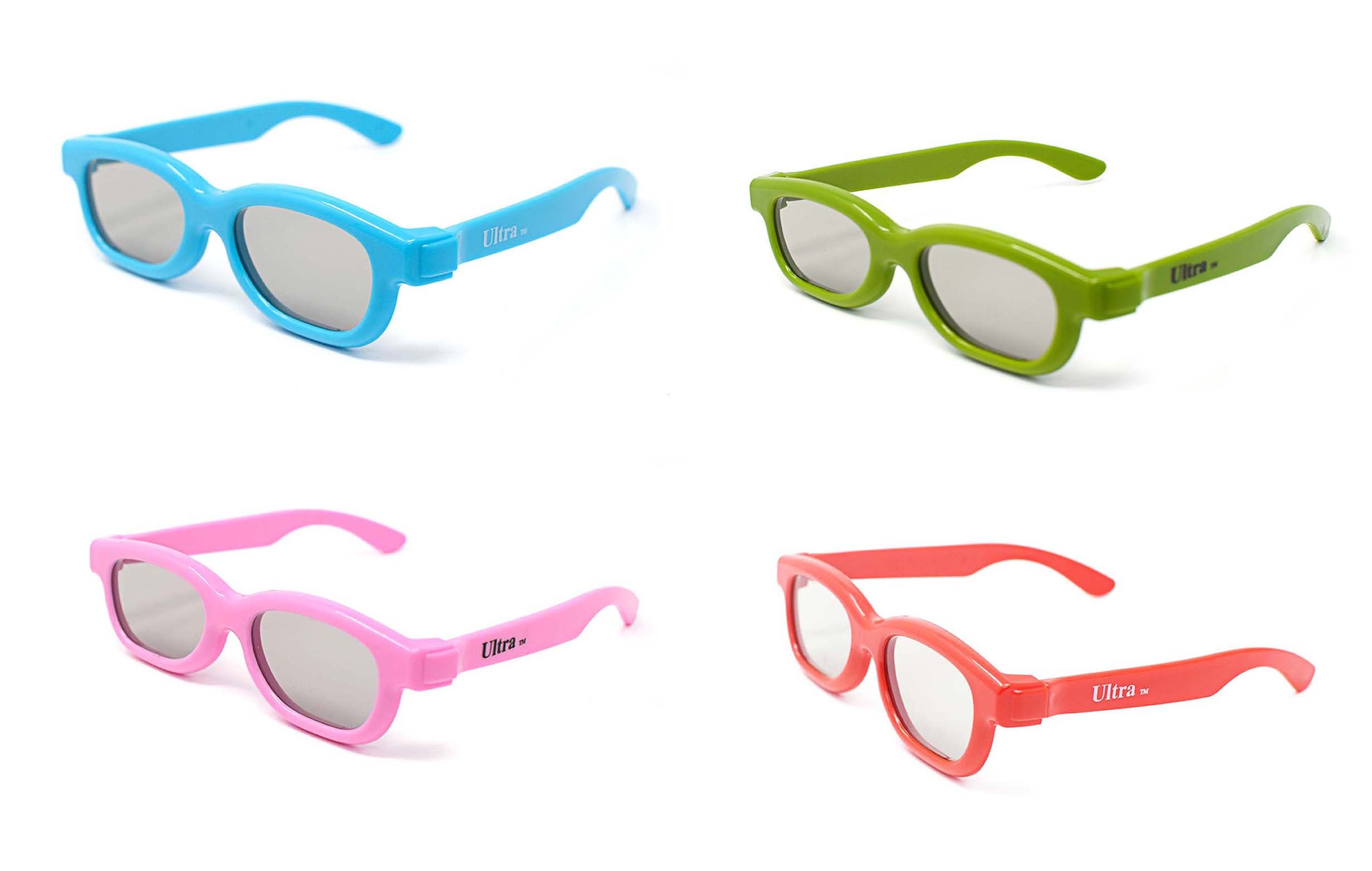 4 Mixed 1 Red 1 Pink 1 Blue 1 Green Childrens Passive 3D Glasses Kids for Use with all Passive TVs Cinema Projectors and RealD Films Movies Circular Polarised 3D Glasses Passive Kids Movies Cinema