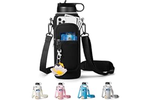 RRegeny Water Bottle Holder with Strap for Hydroflask 32oz 40oz, Carrier Sling Bag with Phone Pocket Water Bottle Sleeve for Men Women Hiking Camping Travelling