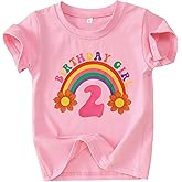 SOFEON Rainbow Birthday Girl Shirts Toddler Baby Girls Birthday Outfits Tees T-Shirt Gifts Party Tops 1-7 Years