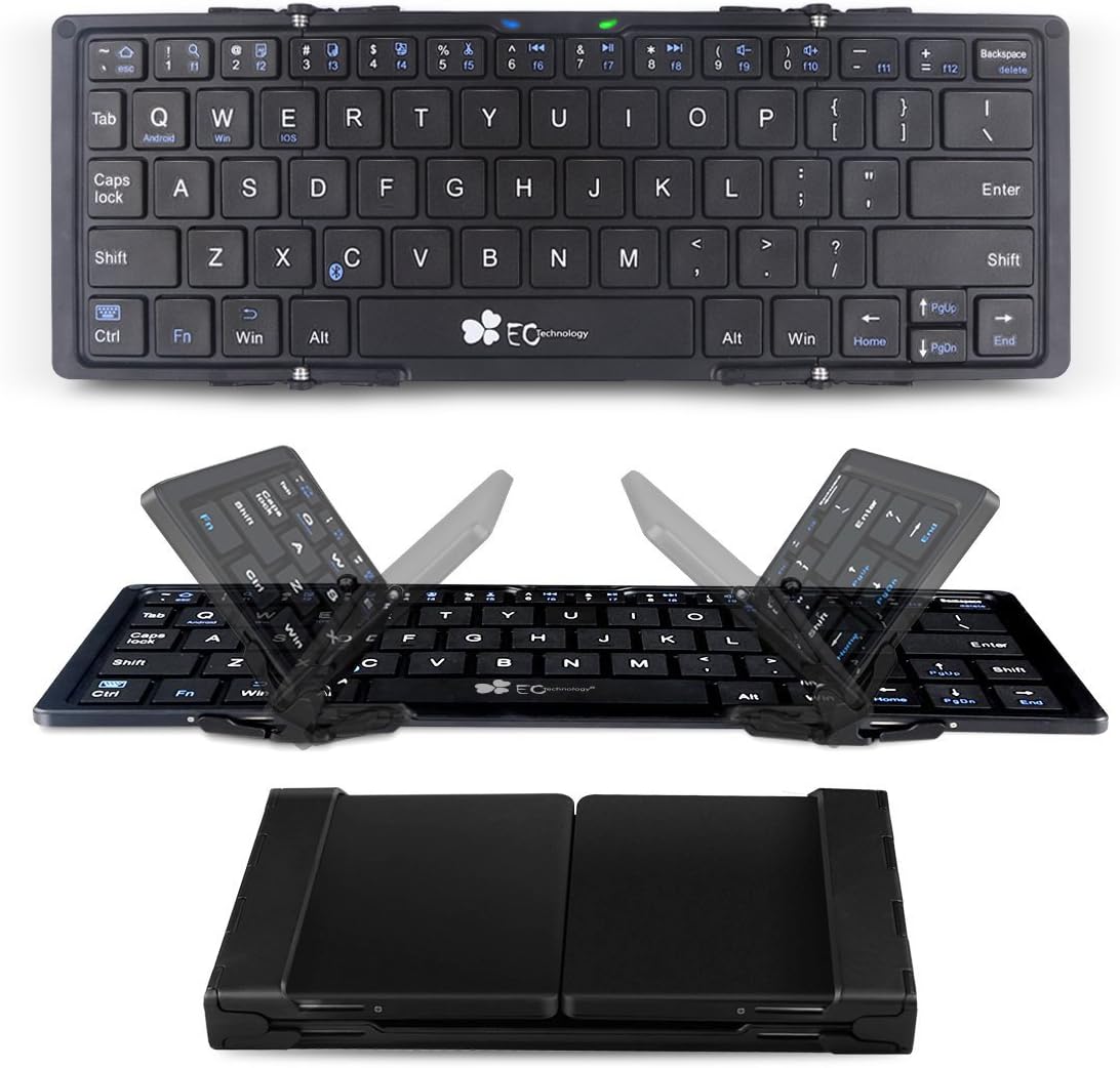 Ec Technology Foldable Bluetooth Keyboard Ultra Slim Portable Wireless