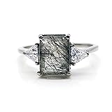 Rings For Women Natural Black Rutilated Quartz