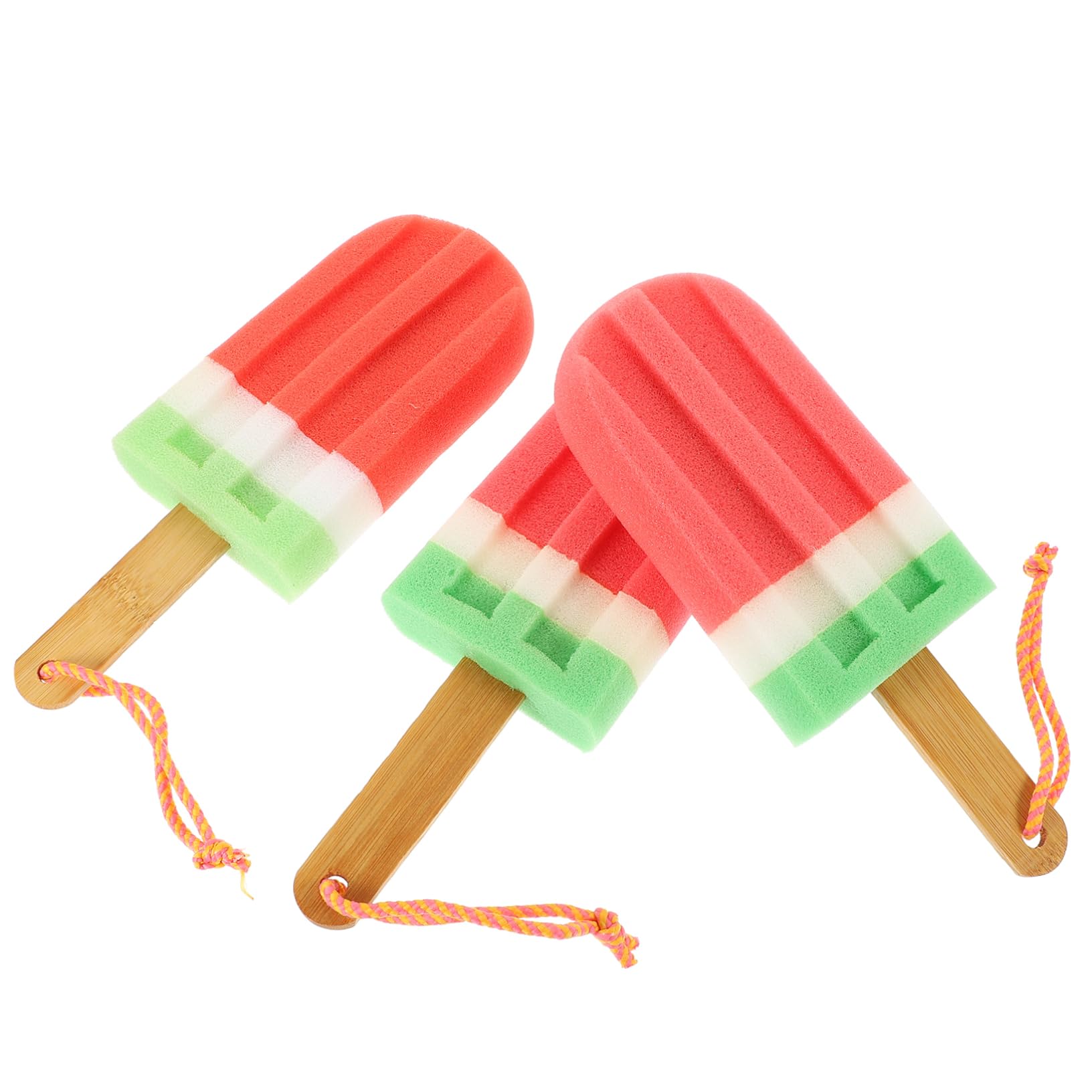 Healifty 3Pcs Bath Sponge Soft Loofahs Pouf Shower Sponge Ice Cream Toast Shaped Skin Soothing Body Luffa Towel Random Style