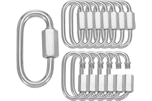 PATIKIL M4 Quick Link Chain Connector, 15 Pcs 3/16" 304 Stainless Steel Locking Quick Chain Repair Links for Towing Swing Out