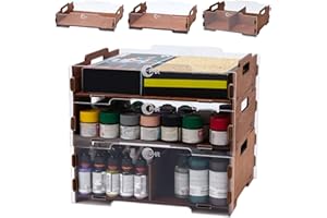 OPHIR Paint Organizer for 236 Bottles Miniature Paints Storage, Wooden 3 Layers Model Paint Holder with Portable Handles for 