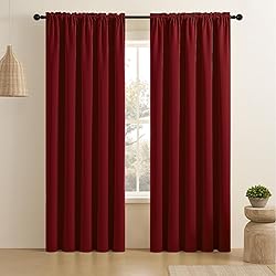 CUCRAF Maroon Red Blackout Curtains 108 inch Length
