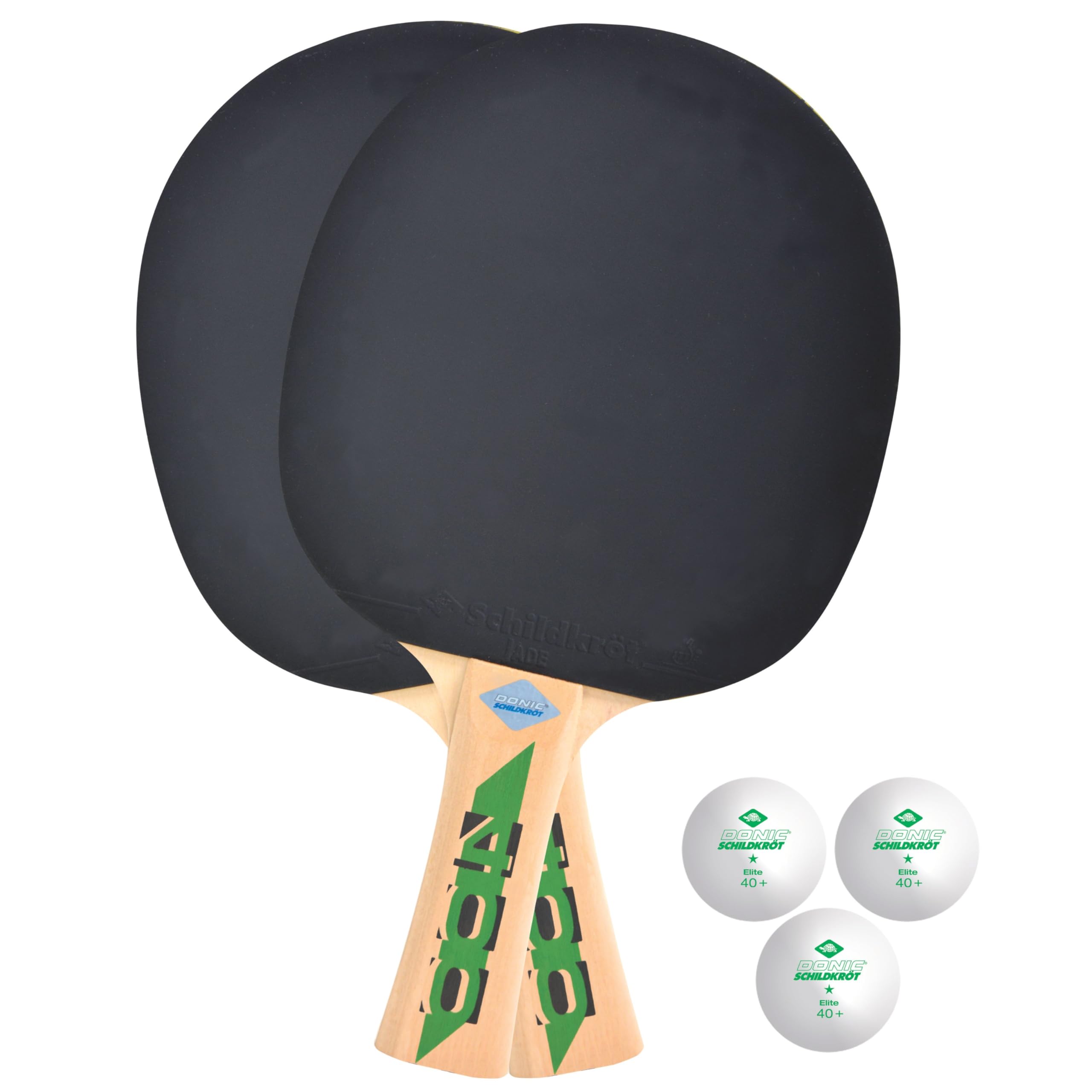 Donic-Schildkröt Speedy Fetzner 400 Table Tennis Set, 2 FSC Wood Bats, 3 Balls 1-Star Quality, Very Good Leisure Quality, Sustainable Wood, 788468