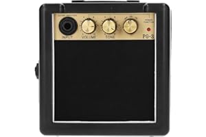Zerone Mini Guitar Amp, 3W Electric Guitar Amplifier Combo with Tone Control, Portable Mini Bass Amp for Training, Headphone 