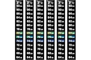 APLZGMG 6 Pcs Aquarium Thermometer Strips, Fish Tank Thermometer Stick on Thermometer Stickers Digital Temperature Display for Fermenting, Brewing, Wine, Beer, Kombucha Aquariums 64℉ to 93℉ & 18℃ to 34℃