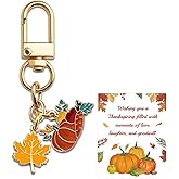 Pumpkin Keychain Metal Alloy Cute Map Leaf Thanksgiving Keychain Fall Bag Charms Keyring Jewelry Accessory With Clasp Fall Gifts For Women Man Charm Chain For Kindle