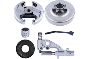 Adefol .325 7T Clutch Drum Bearing Kit for Husqvarna 455 460 Rancher Chainsaw, 455 Rancher Clutch Drum Oil Pump Kit with Oil Pressure Line Worm Gear Needle Bearing Parts # 537291702, 537110503