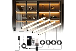 Lumtide Black Shelf Lights, LED Bookcase Lighting Compatible with Alexa, WiFi Dimmable 2700K Under Shelf Lighting for Bookshe