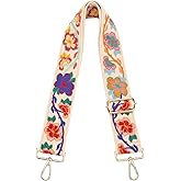 MIRIFRIGE Crochet Flower Purse Strap,Knit Wide Replacement Crossbody for Shoulder Strap Bag Adjustable 2inch Guitar Strap