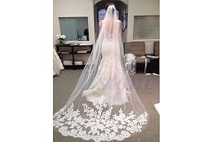 Guilin1 Layer White Cathedral Length Lace Edge Bride Wedding Bridal Long Veil + Comb