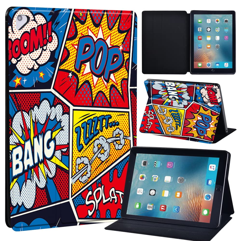 Initial Letter Leather slim lightweight Stand Cover Case for Apple New iPad 9.7 2018 2017(6th Gen, 5th Gen)/iPad Air 2/iPad Air/iPad Pro 9.7 Tablet with Auto Wake/Sleep (graffiti011)