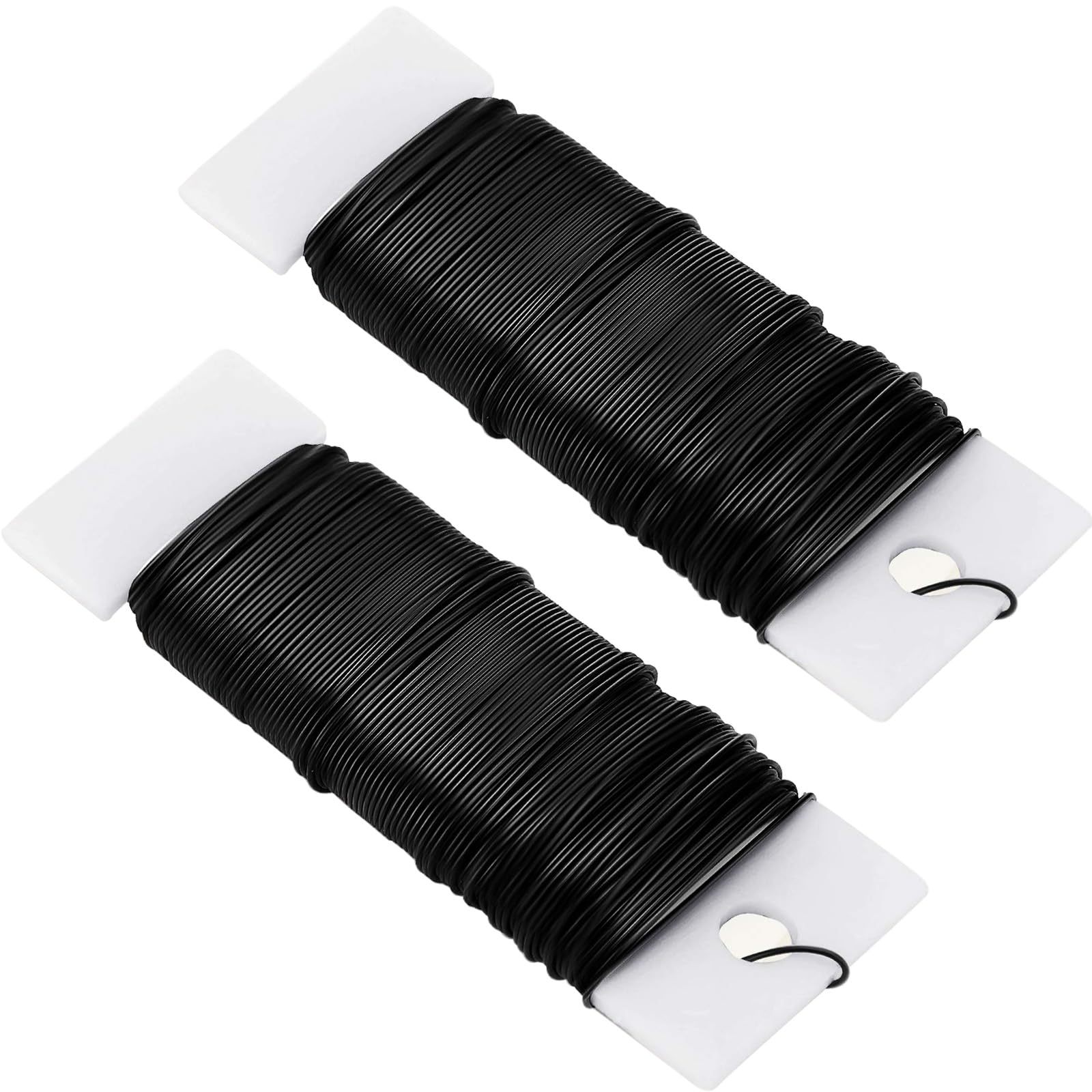 2 Pack Floristry Wire Black Garden Floral Wire 22 Gauge FloristsWire,FloralWire Christmas WreathWire,MossingWire Binding Wires Flexible Paddle Wires for Xmas Wreath Makeing,Craft,Flower Arrangements