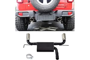 Floshine Exhaust Muffler Kit for Wrangler JK 2007-2017, Dual Walled Tip Catback Exhaust System Kit, Unlimited 3.6L V6 2-Door & 4-Door