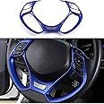 MICROCK Steering Wheel Cover Trim for Toyota C-HR CHR 2017 2018 2019 2020 2021, ABS Blue, 1pc
