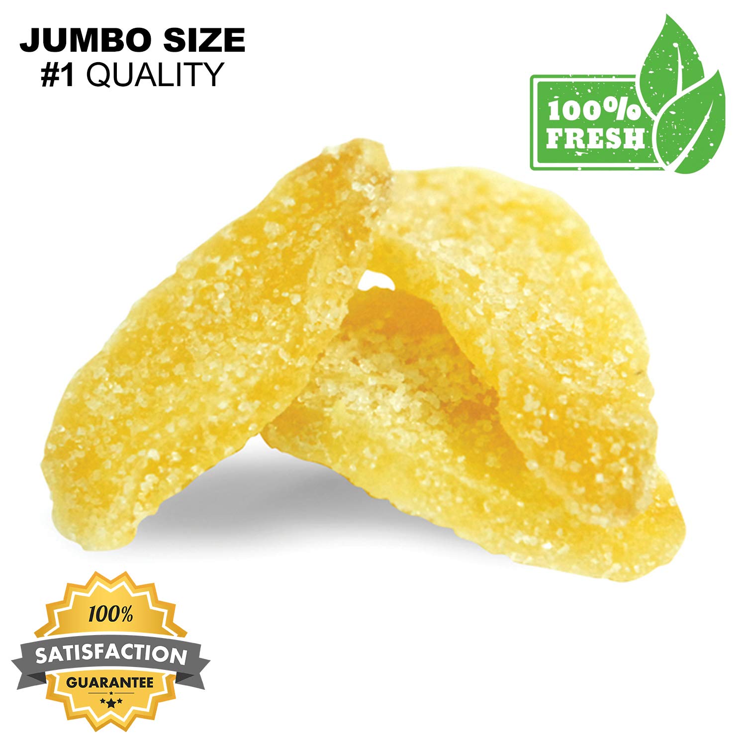 Crystalized Ginger Slices, Fresh Premium Crystallized Ginger Slices