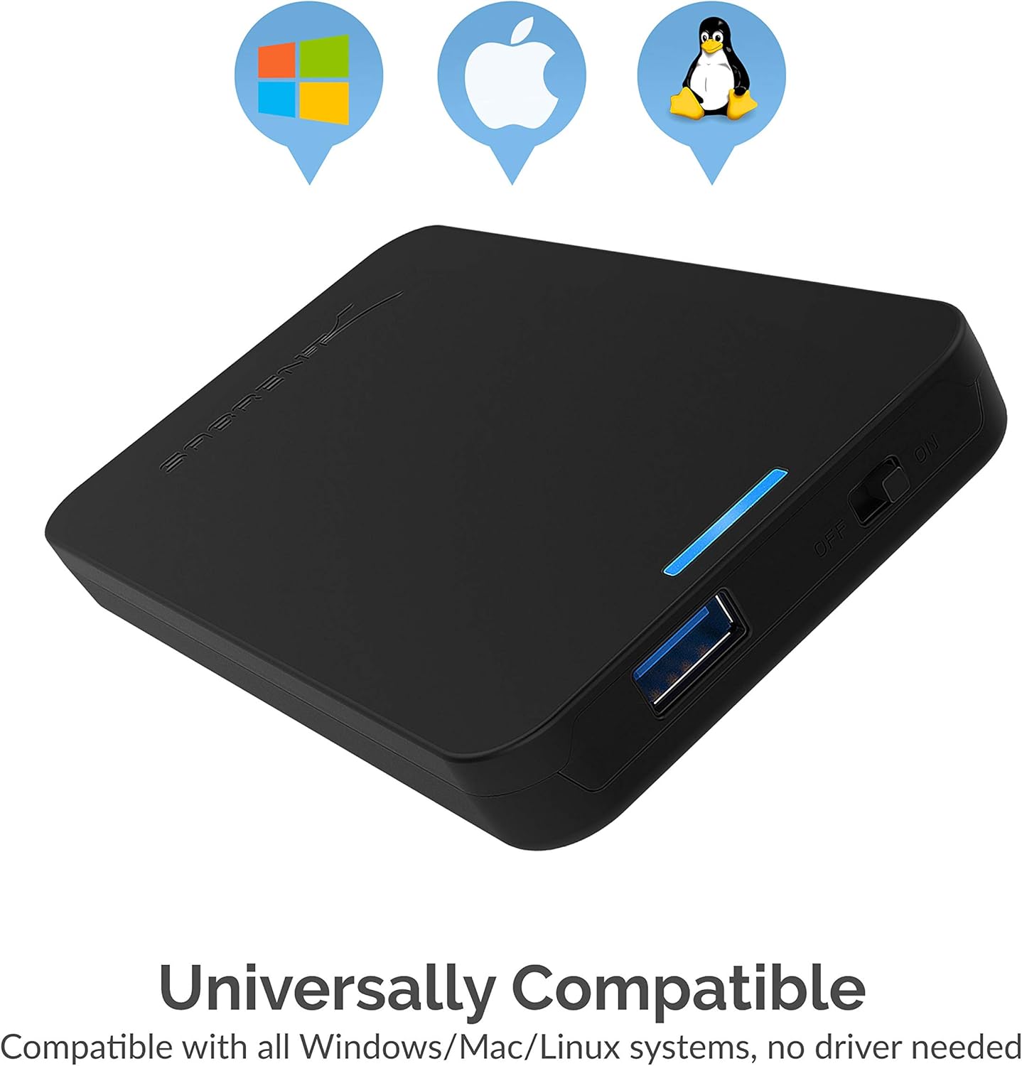 Sabrent 2.5-Inch SATA to USB 3.0 Tool-Free External Hard Drive Enclosure [Optimized for SSD, Support UASP SATA III] Black (EC-UASP): Computers & Accessories