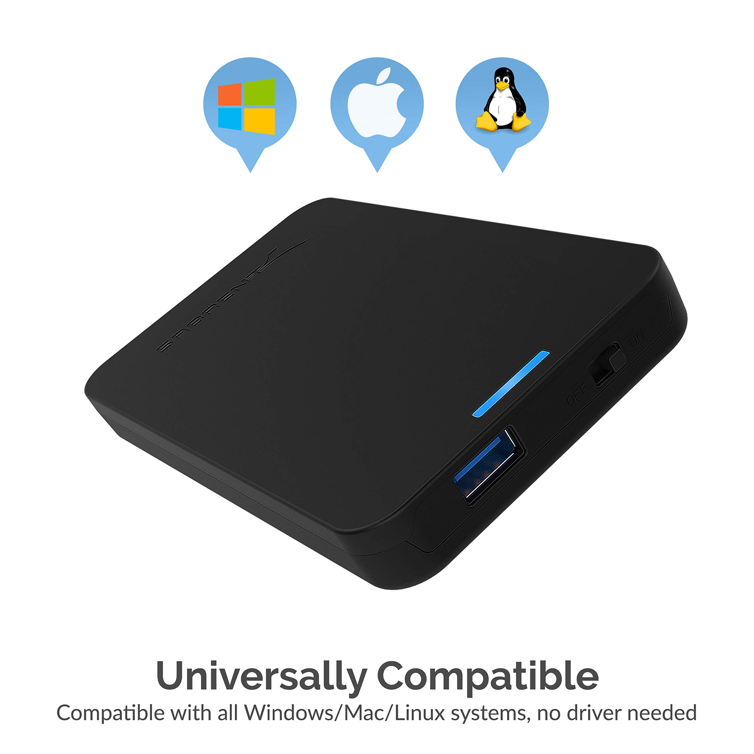 SABRENT 2.5 Inch SATA to USB 3.0 Tool Free External Hard Drive Enclosure [Optimized for SSD, Support UASP SATA III] Black (EC-UASP)