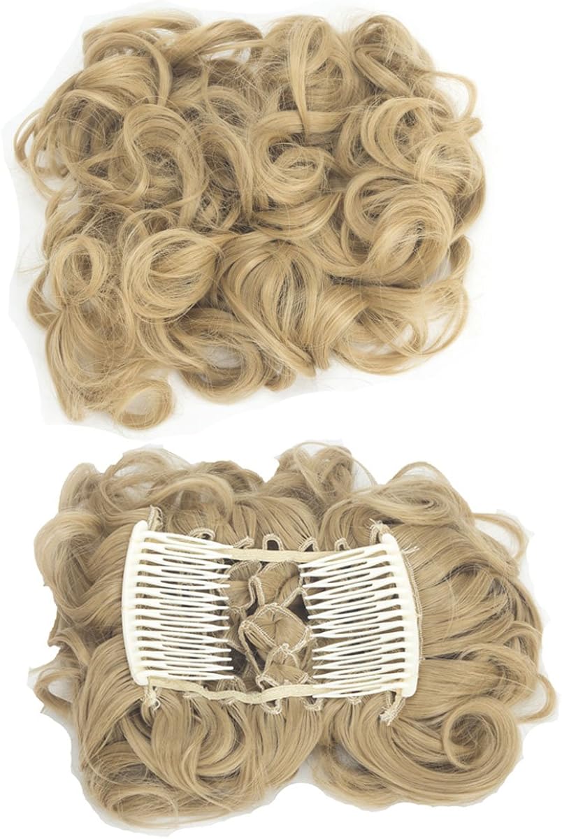 Amazon Com Focussexy Short Messy Curly Hair Scrunchie Bun Piece
