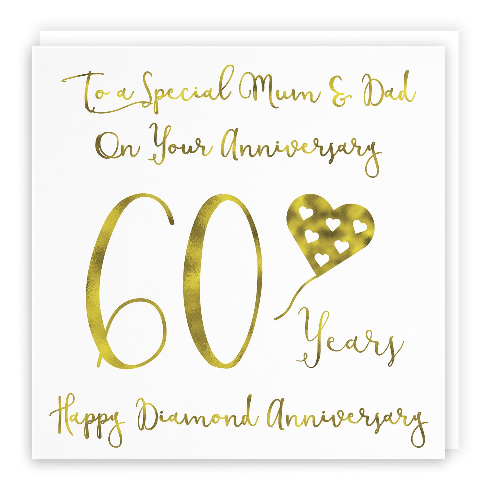 Hunts England - Mum And Dad - Parents 60th Anniversary Card - To A Special Mum & Dad On Your Anniversary - 60 Years - Happy Diamond Anniversary - Milano Collection — image 1