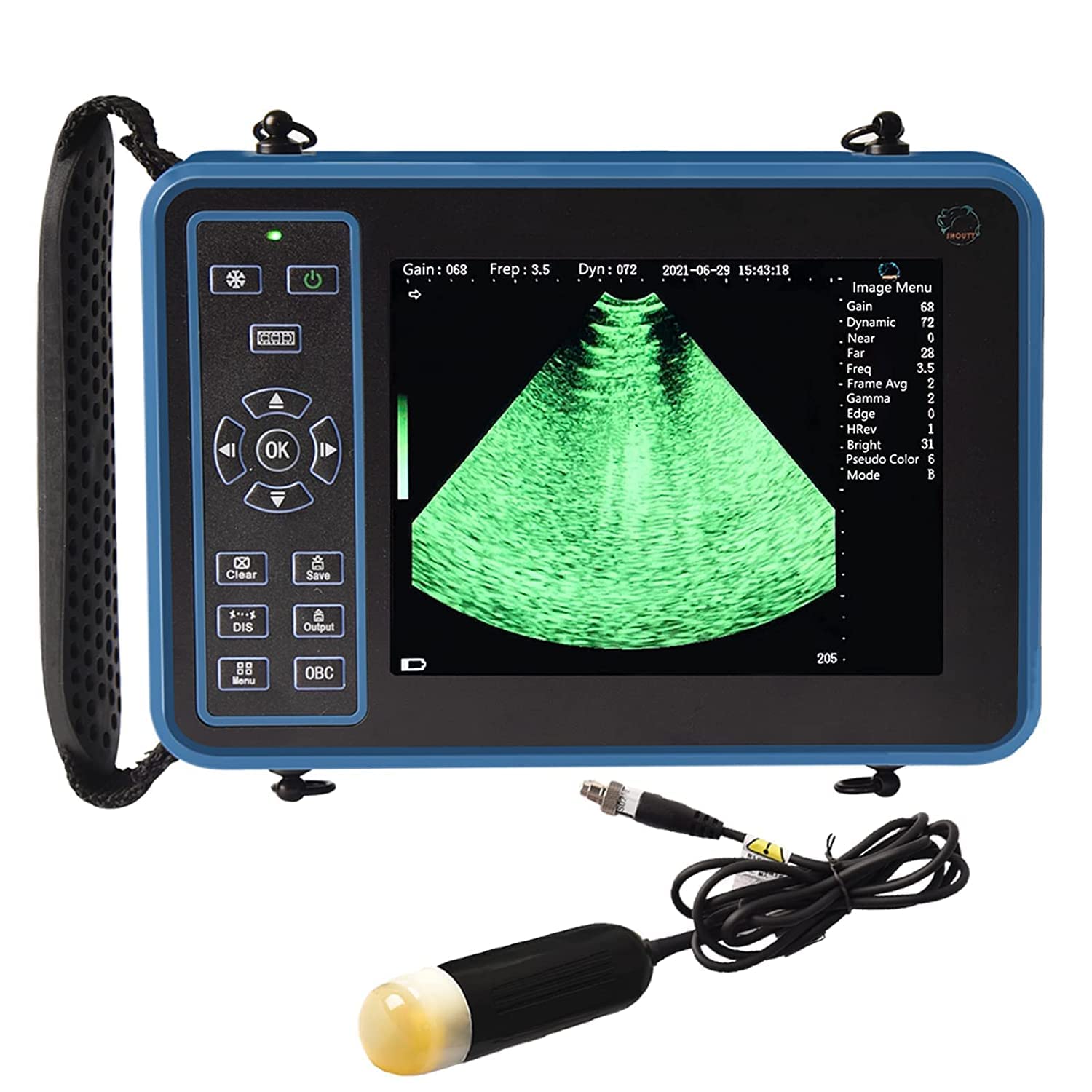 Photo 1 of Ultrasound Scanner Veterinary for Pregnancy, Vet Digital Portable B-Ultra Sound Scanner Machine Farm Animals Pet with 3.5 Mhz Mechanical Probe 8 Color Panels for Sheep, Dog, Cat And Pig Pregnancy Test