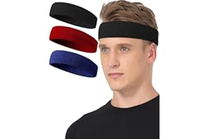 Tanluhu Sweatbands Sport Headbands for Working Out, Execise, Tennis, Basketball, Running - Terry Cloth Athletic Sweat Cotton Headband Outdoor for Men & Women