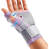 CAMBIVO Thumb Brace with Adjustable Straps, Breathable Wrist Support with Open-Palm for Arthritis, De Quervain's Tenosynovitis, Sprains, Fits Right or Left (Pink, S/M)