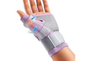 CAMBIVO Thumb Brace with Adjustable Straps, Breathable Wrist Support with Open-Palm for Arthritis, De Quervain's Tenosynovitis, Sprains, Fits Right or Left (Pink, S/M)