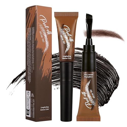 Eyebrow Tattoo Peel Off, Brown Eyebrow Tint, Waterproof & Fast-Drying Brow Gel, Semi-Permanent Eye Brow Dye for Long-Lasting Natural Brows, Smudge-Proof in Lasts Days (Light Brown)