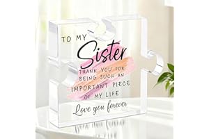 Sister Gifts from Sister - Unique Birthday Acrylic Plaque Desk Decorations Present for Thanksgiving Christmas Wedding