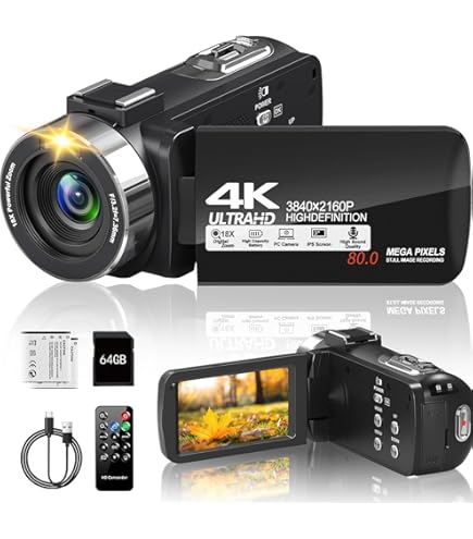 ORDRO EP6 Plus Vlog Camera 4K Camcorder Hands Free Lightweight