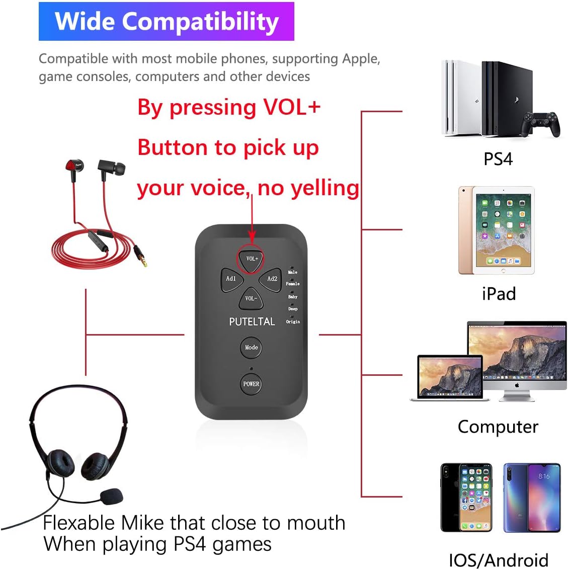 Amazon Co Jp ボイスチェンジャー変装機器 Ps4 Xbox One Iphone Ipad Pc 携帯電話用 家電 カメラ