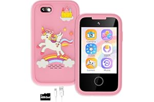 MOFGDNI Kids Phone Toys for 3-6 Year Olds Girls Boys, Touchscreen Kids Smart Phone with Dual Camera, MP3 Music Player, Games, ABCs Toddler Phone Learning Toy Birthday Gifts for Girls Boys Age 3 4 5 6 7 8