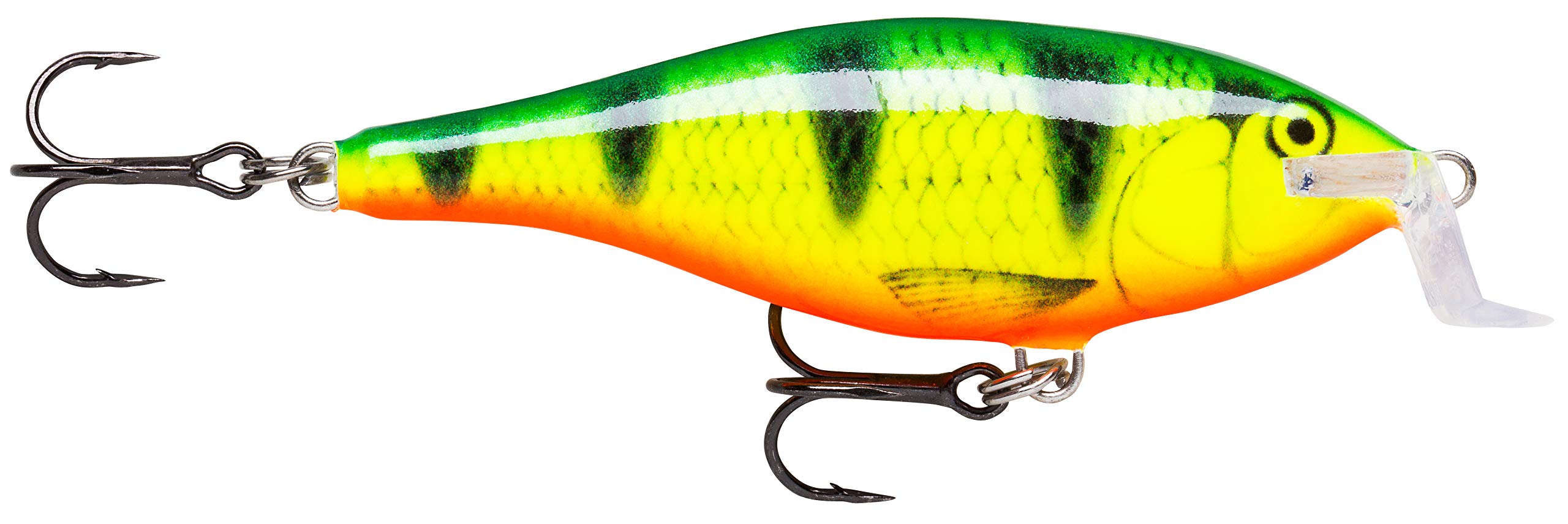 Rapala Super Shad Rap Lure with Two No. 3/0 Hooks, 1.5-2.7 m Swimming Depth, 14 cm Size, Fire Perch